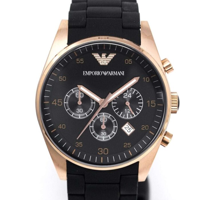 Emporio Armani Ladies Sportivo Chronograph Rose Gold PVD Watch - AR5906 - Image 2